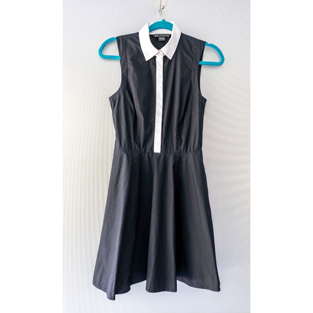 Armani Exchange Black Dress with White Collar